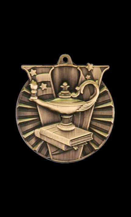 lamp of knowledge victory medal